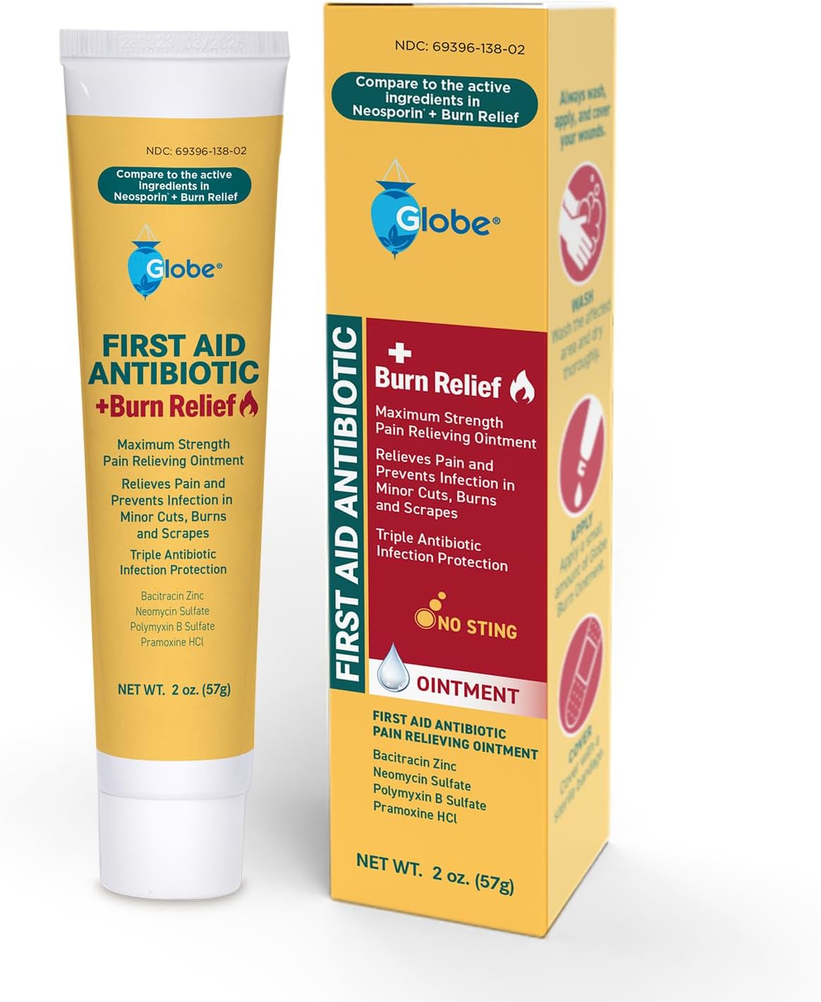 Globe (2 Oz Dual Action Burn Relief & FirstAid Antibiotic