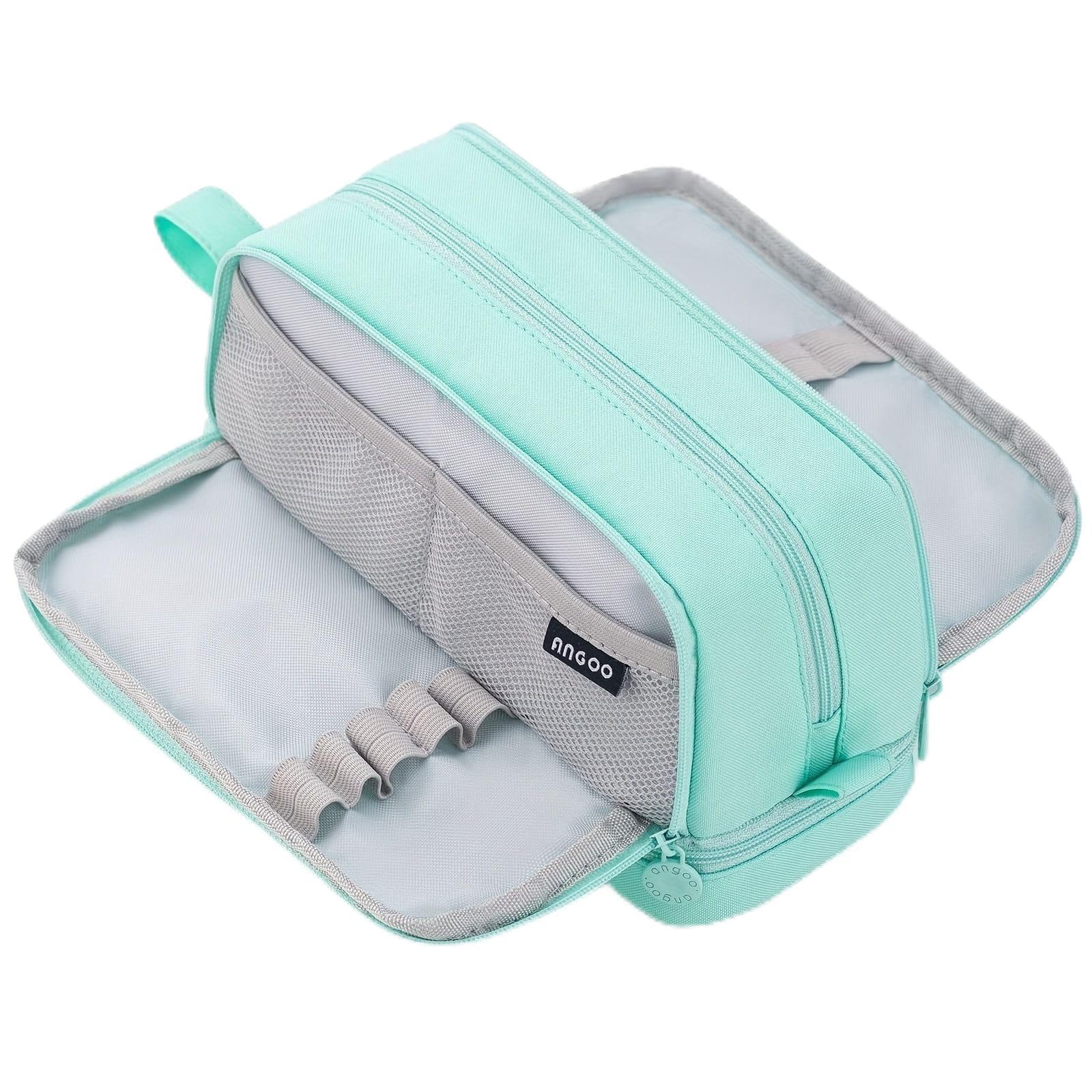 Large Capacity Pencil Case with 4 Compartments – Pen Bag Stationery Organizer for Girls, Boys, Kids, Teenagers, Students, Women, Men – Portable Pencil Pouch for School, Office, Makeup Travel(Green)