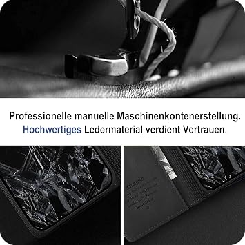 Giyer For Google Pixel 8 Pro Case with Screen Protector Mobile Phone Case Pixel 8 Pro Premium Leather Wallet Flip Case Stand Function Card Slot Protective Case for Google 8 Pro Leather Flip Case (Black)