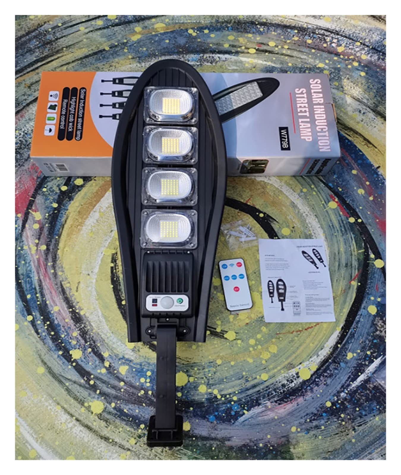Zewnętrzna lampa solarna, Lights Outdoor Super Bright Akumulatorowa lampa słoneczna IPX65 Solar Street Lights Outdoor Potężne światło ogrodowe z czujnikiem ruchu