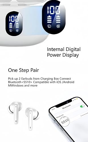 Miniatura 3 de Auriculares inalámbricos Bluetooth V5.3 2025 2025 Reproducción de 36 horas Auriculares estéreo de graves profundos con pantalla de alimentación LED,