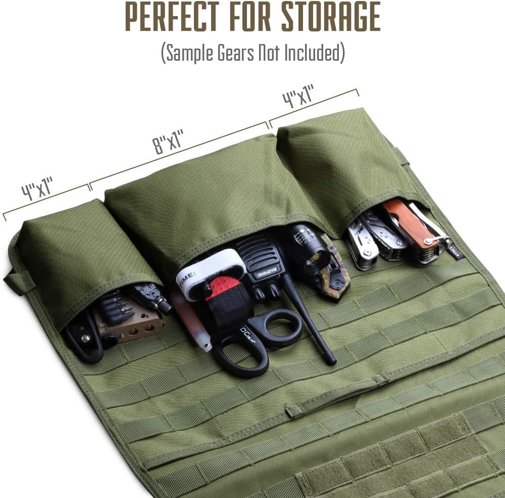 WYNEX Car Seat Back Organizer, Tactical Molle Vehicle Panel Universal Fit Car Backseat Cover Protector with 3 Storage Pouch
