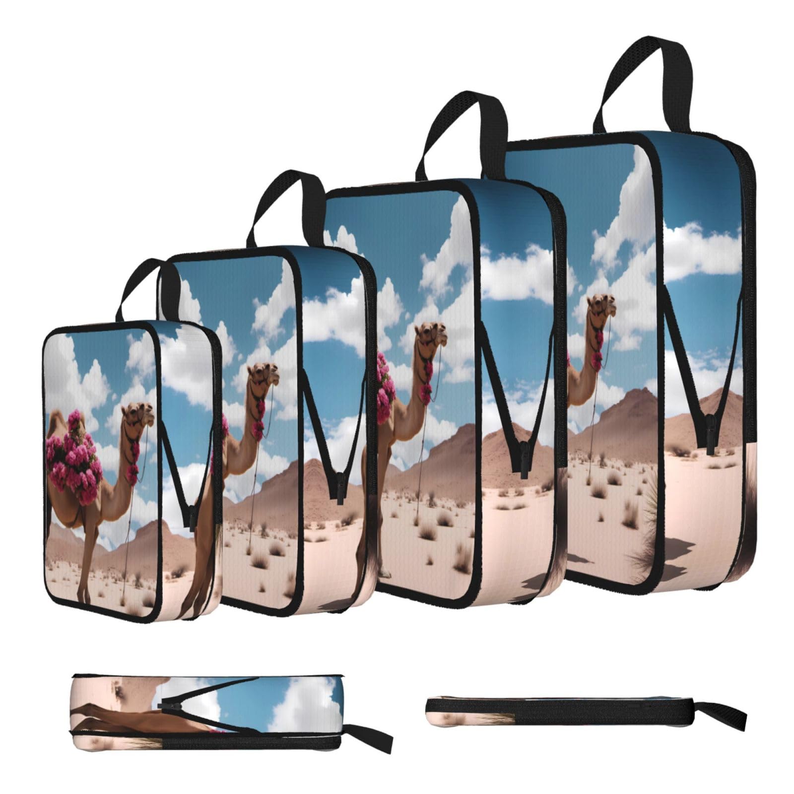 beautiful camel Compression Packing Cubes 4 Piece Set