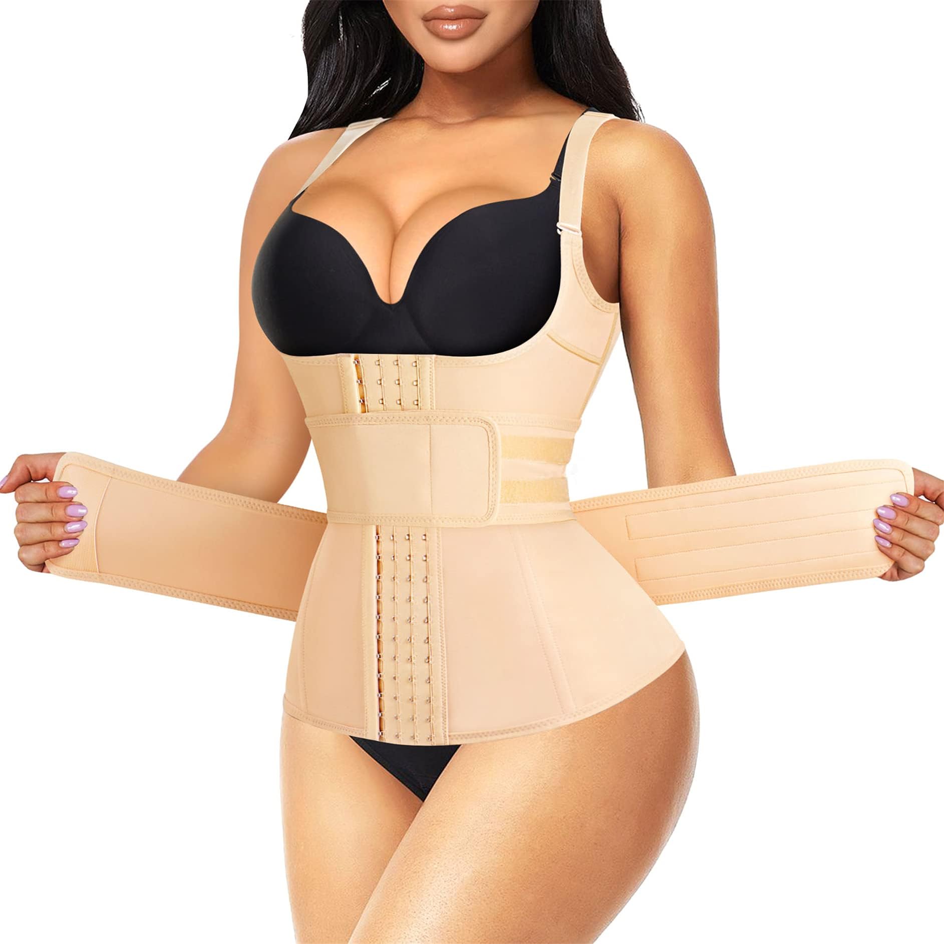 Eleady Waist Trainer Vest for Women Underbust Corset Cincher Tummy Control Body Shaper Sport Girdle with Adjustable Belt