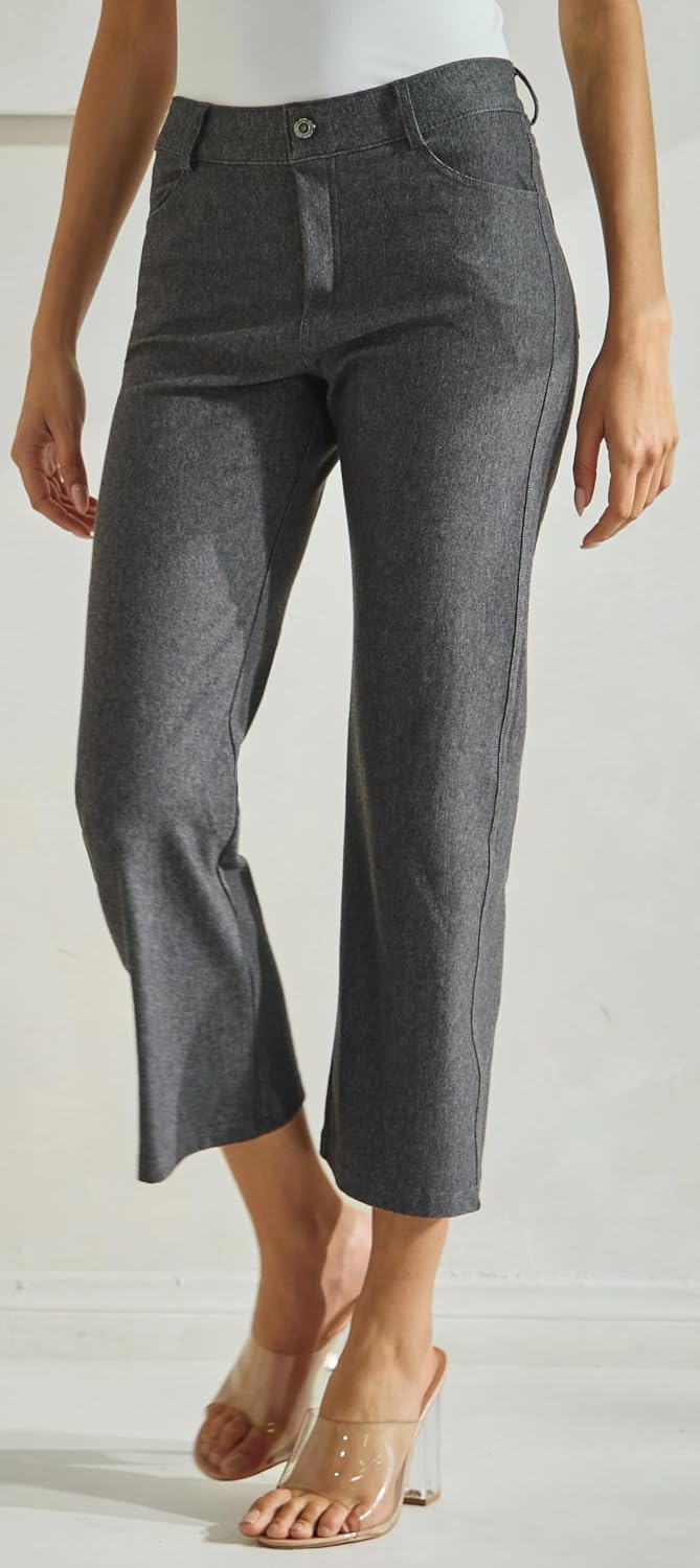 Prolific Health Women’s Cropped Straight Leg Jeggings – Pull-On Pants with Pockets & Belt Loops (S–3XL) image 5