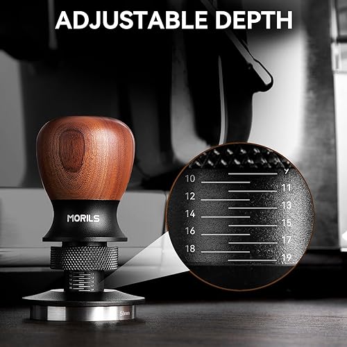 Miniatura 6 de MORILS Manipulación de café expreso de 2.008in, constante de 30 libras con resorte calibrado, base de acero inoxidable, manipulador de café de mano