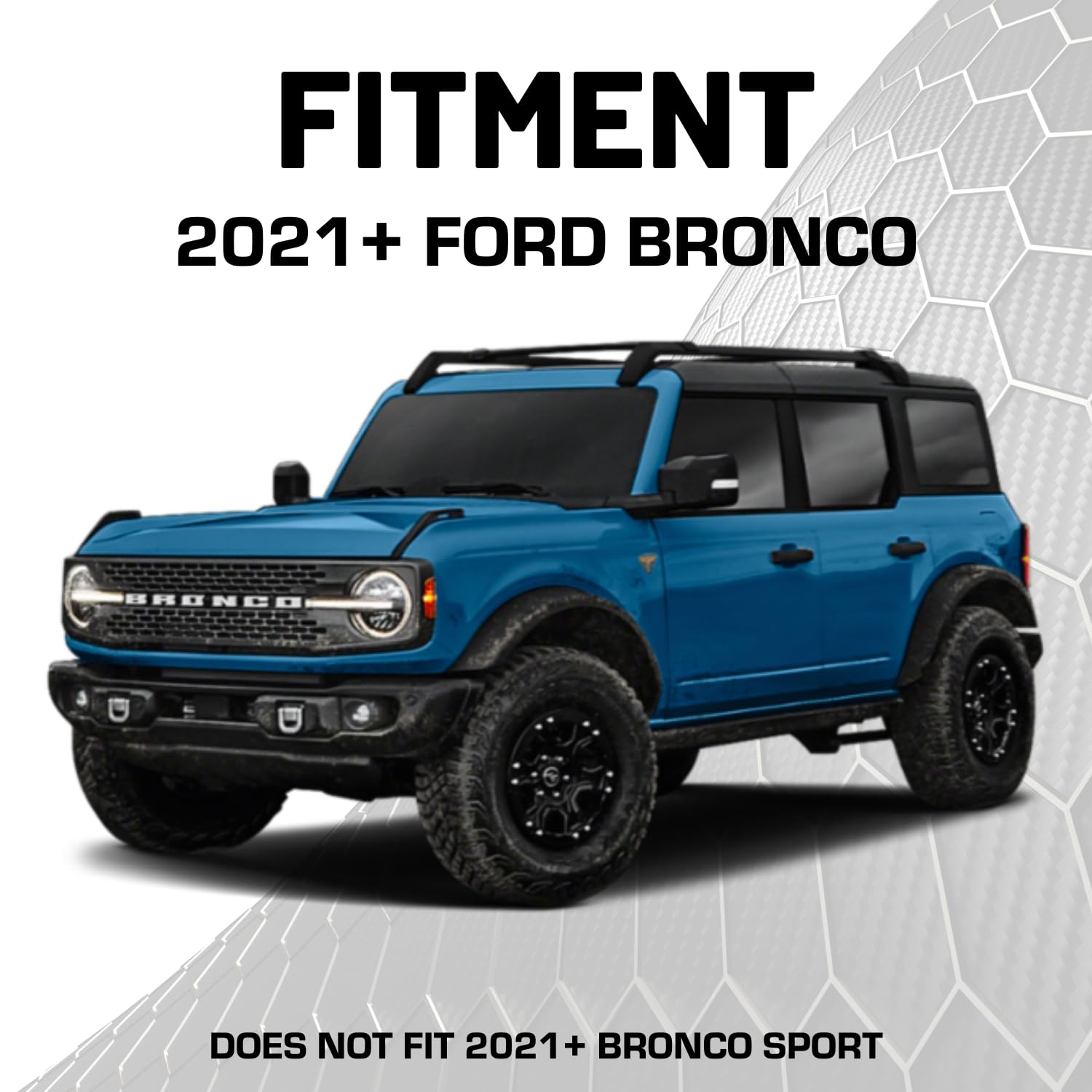 Bulletpoint Bronco Handyhalterung aus Metall + Action-Kamera-Halterung, kompatibel mit Ford Bronco ab 2021, hält 3 Geräte, ersetzt Zubehör-Ready-Panel