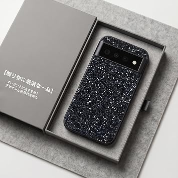 Google Pixel 8A 用 ケース 全面グリッター加工 シックな大人デザイン 耐衝撃 レンズ保護 滑り止め レディース/メンズ
