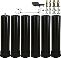 Vista 14 de Patas de repuesto de metal de 4 pulgadas para base de cama ajustable, resistentes de altura extra, compatibles con el 89% de los marcos como roscas