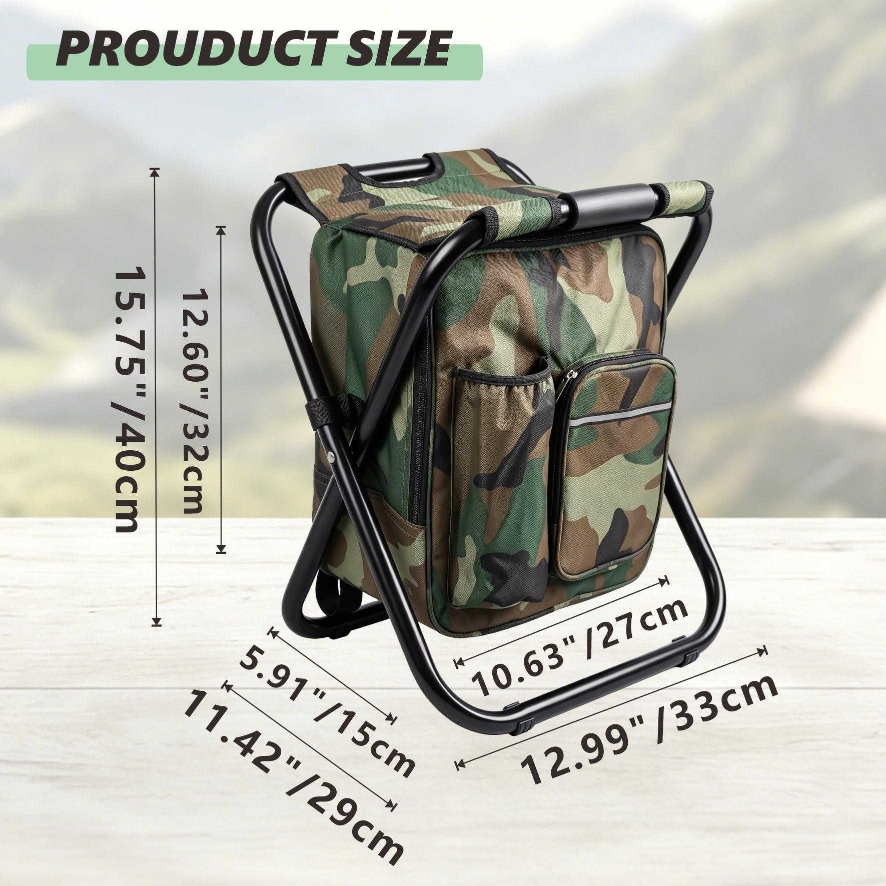 3 in 1 sgabello da pesca zaino portatile leggero sedia zaino con borsa termica pieghevole zaino per campeggio caccia pesca