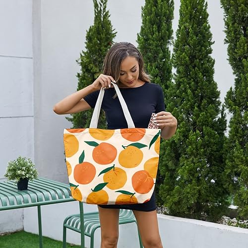 Miniatura 5 de Bolsa de maquillaje, bolsa de maquillaje naranja y naranja, suministros de fiesta de cumpleaños, estampado de frutas naranjas, regalo para mujeres y