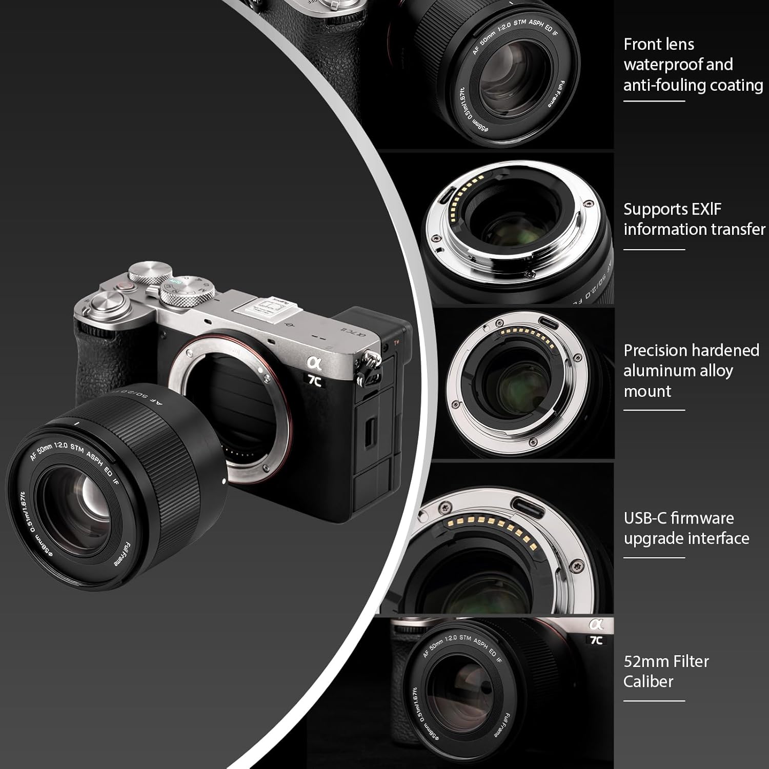 VILTROX 50mm F2.0 Full Frame Prime Lens for Sony E-Mount | Fast AF, Large Aperture, Ultra-Compact | Standard Portrait Lens for A7RV, A7IV, A7CII, ZV-E1, A7RIV, A6600 Mirrorless Cameras