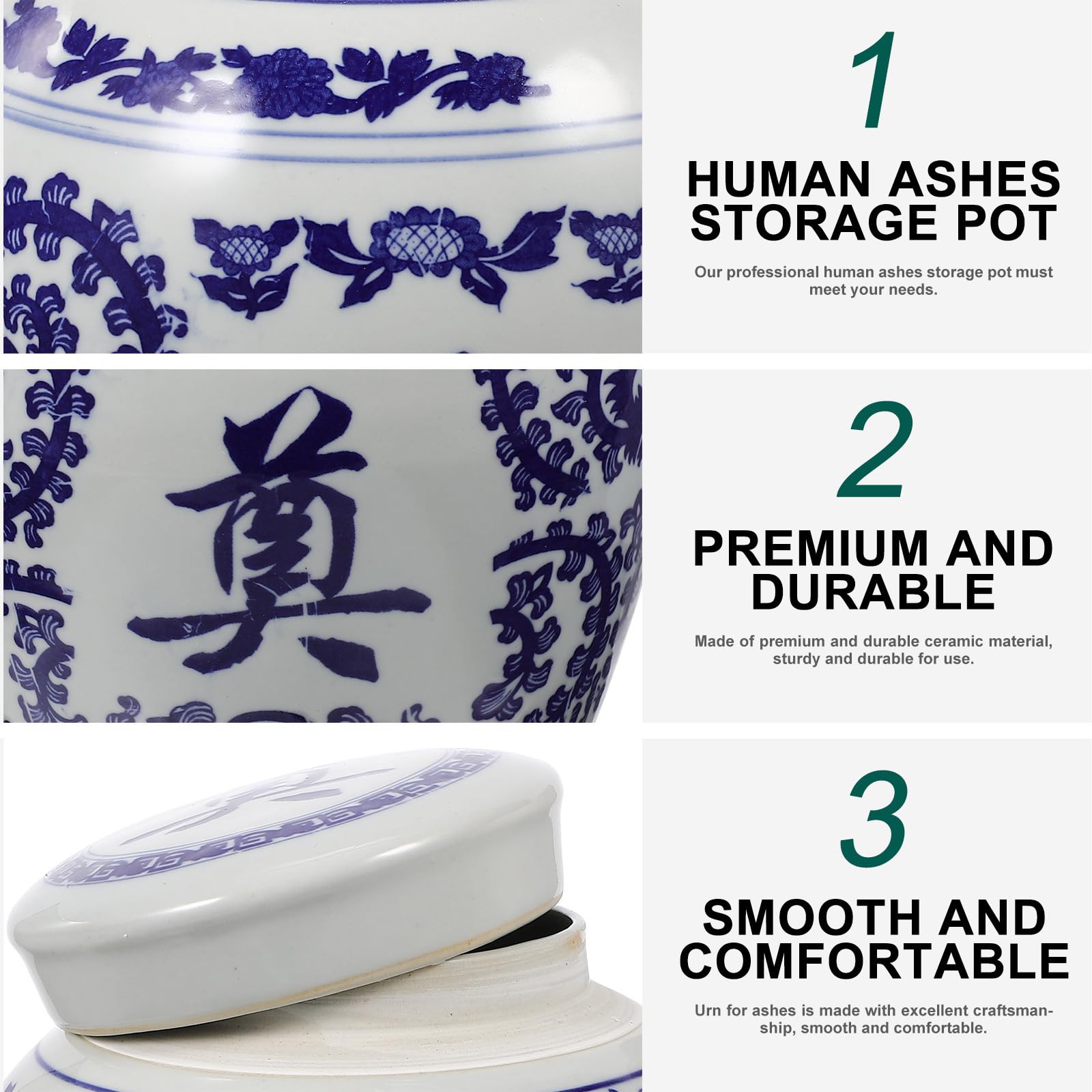 Urna Commemorativa per Ceneri Umane in Ceramica 4,5