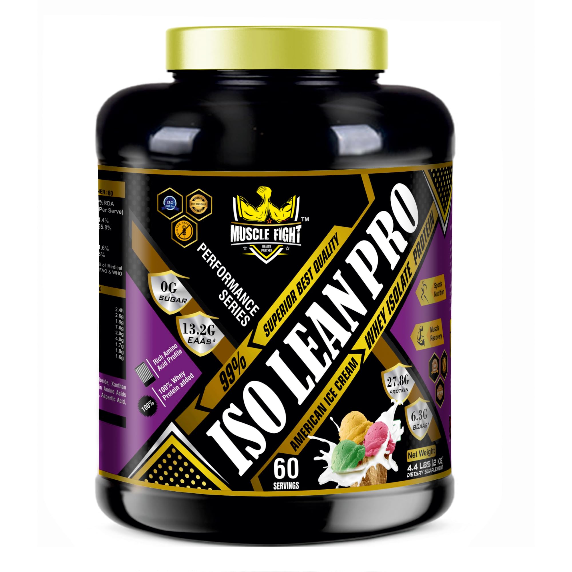 MUSCLEFIGHT PURE ISOLATE|PROTEIN PERFORMANCE SERIES | American Ice Cream | 2KG
