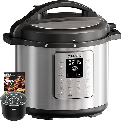 Miniatura 15 de Olla a presión eléctrica 9 en 1 de 6 cuartos, olla interior de acero inoxidable, cocina multifunción programable de 12 con diseño de ventilación