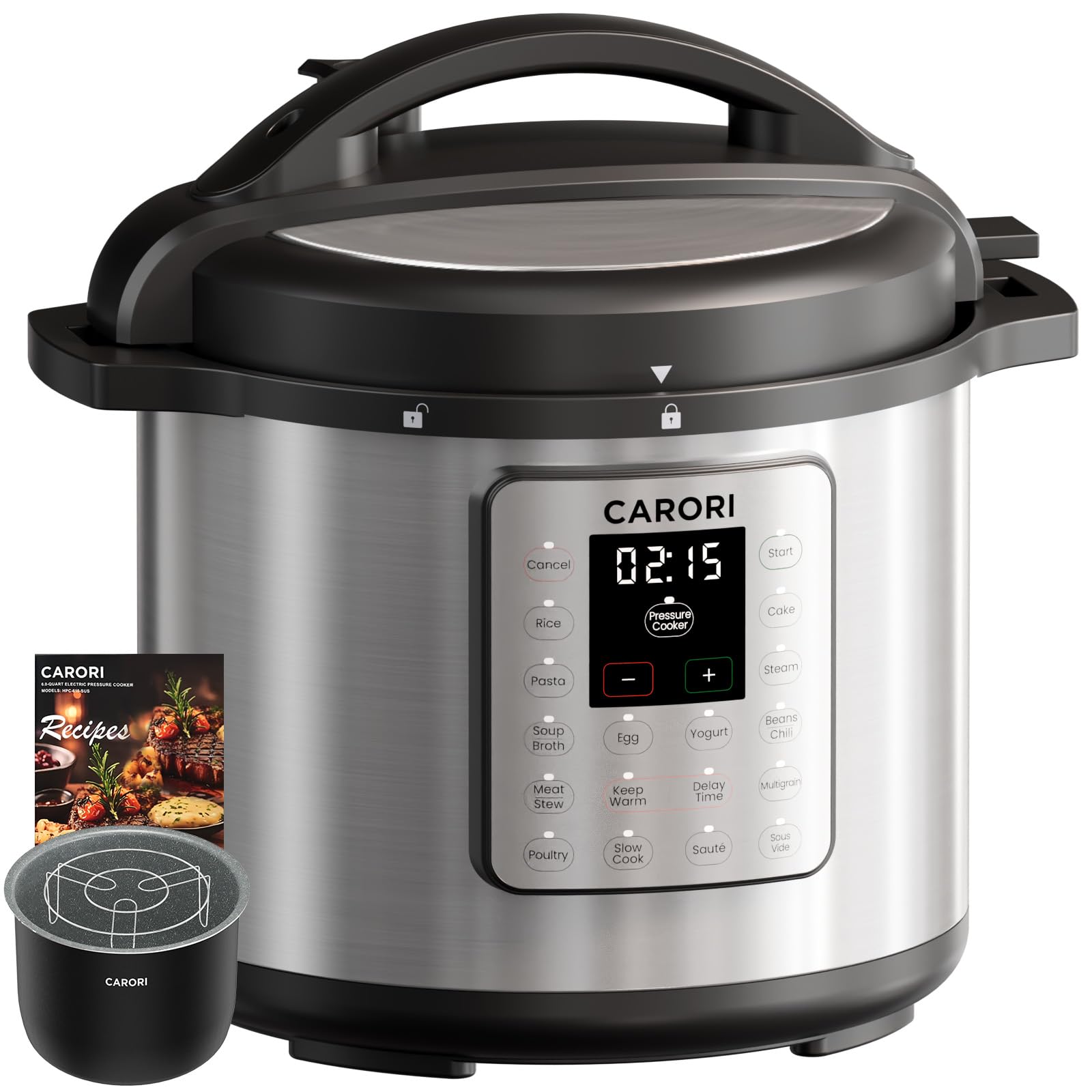 CARORI 12-in-1 Electric Pressure Cooker Silver