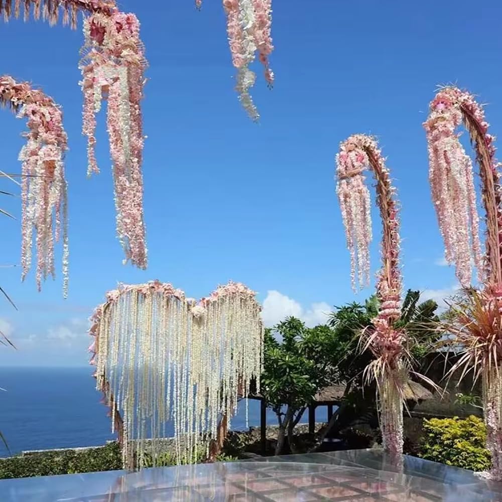 Künstliche Glyzinien-Blumen, wiederverwendbare hängende Reben für Hochzeitsbogen, Party, Terrassendekorationen, lebensechte Blumengirlanden, 100 cm Länge, 20 Stück