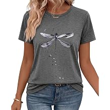 T Shirts for Women Graphic Short Sleeve Tees Summer Crewneck Tops Blouse
