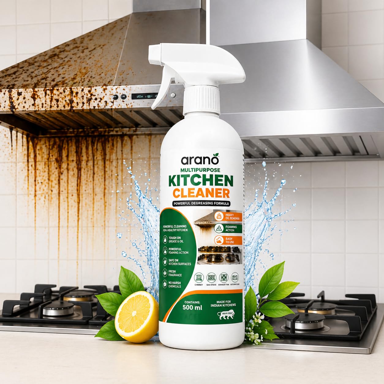 500ML Oil & Grease Stain Remover For Chimney BBQ | Deep Cleaning Kitchen Spray | Heavy-Duty Oil & Grease Remover | Stove, Chimney & Exhaust Fan (Spray)-image-26