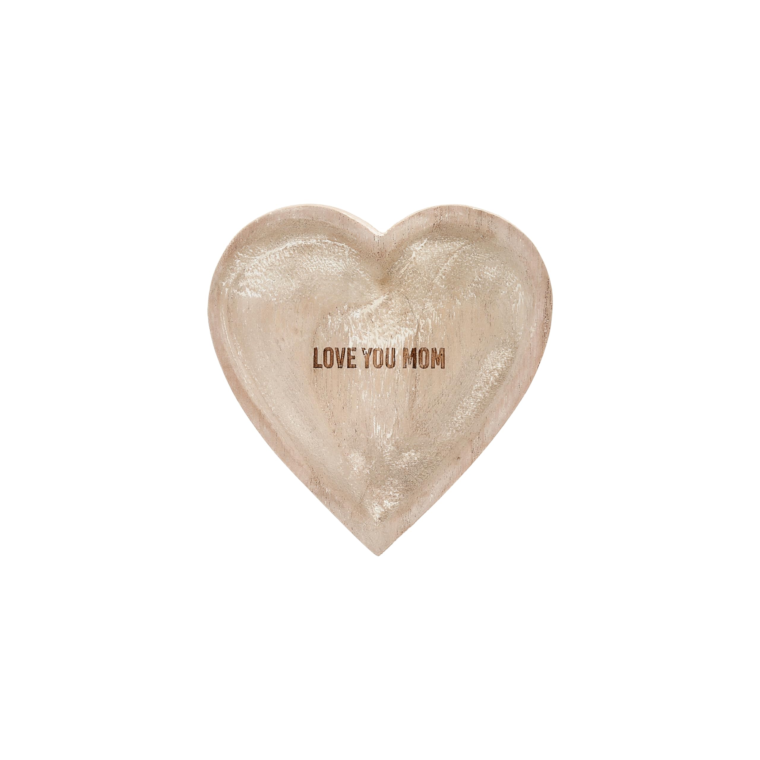 Pavilion - Love You Mom - Plato de recuerdo de madera de paulownia en forma de corazón, decoración neutra para el hogar, baño, dormitorio, joyería, anillo, aretes, pulsera, collar, cuenco decorativo,