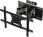BONTEC TV Wall Mount for 26–65 Inch Flat and Curved Screens with 37.4 Inch Long Extension, Full Motion Swivel Design, Heavy Duty Bracket for Corner or Monitor Setup, Max VESA 400x400, Holds 77 lbs
