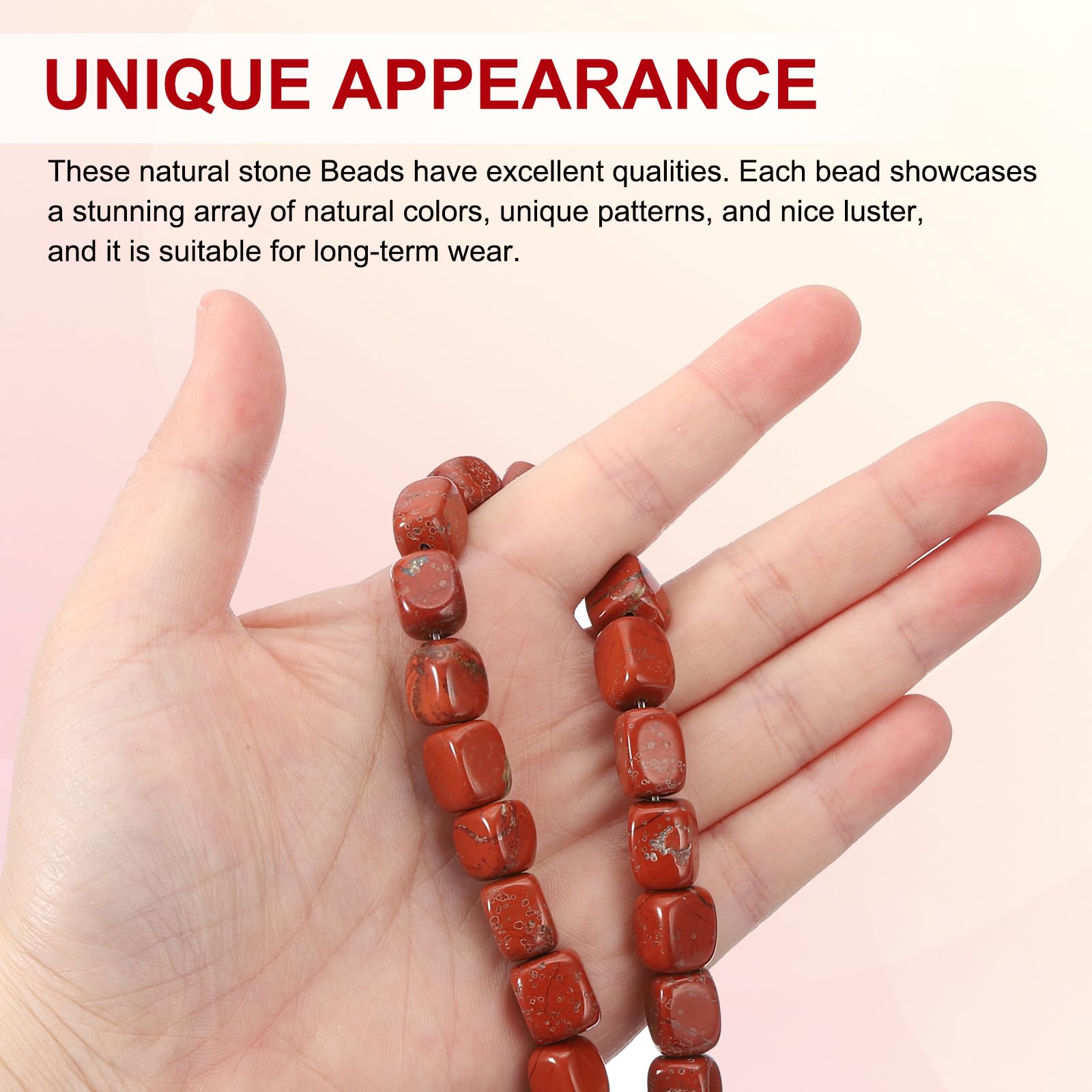 PATIKIL 12x8mm Natural Stone Deep Red Crystal Agate Beads for Jewelry Making 1 Strand 15"/38cm Cuboid Loose Spacer Beads - Image 3