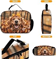 Vista 3 de Golden Retriever - Lonchera reutilizable con aislamiento térmico para perros, bolsa de almuerzo, contenedor de comida para mujeres, niños, niñas