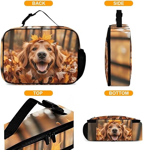 Miniatura 3 de Golden Retriever - Lonchera reutilizable con aislamiento térmico para perros, bolsa de almuerzo, contenedor de comida para mujeres, niños, niñas