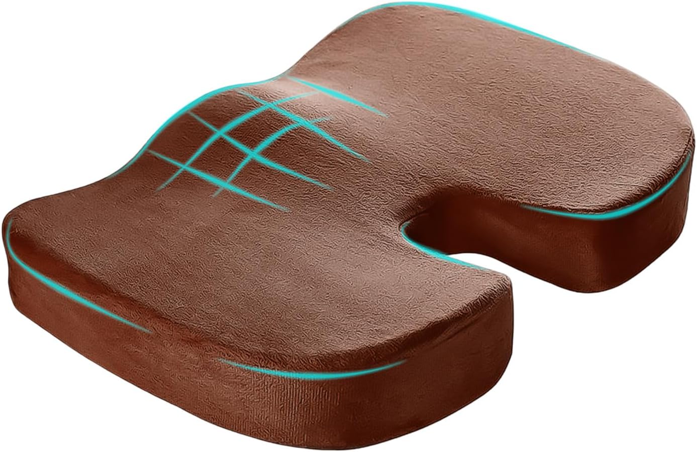 ZNDAW Car Seat Cushion, Memory Foam Cushion for Tailbone Pain & Sciatica Relief, Ergonomic Seat Cushion Comfortable Chair Relief Pillow for Car Office Wheelchair, car Accessories (Coffee)