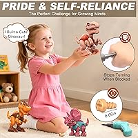 Vista 2 de Laradola Juguetes de dinosaurio para niños de 3, 4, 5, 6, 7, 8 años, niños y niñas, juguetes de construcción STEM desarmables con taladro eléctrico