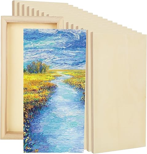 20 paneles de madera para pintar tableros de lienzo de madera sin terminar de 6 x 6 pulgadas, panel cuadrado en blanco de madera acunada para pintar