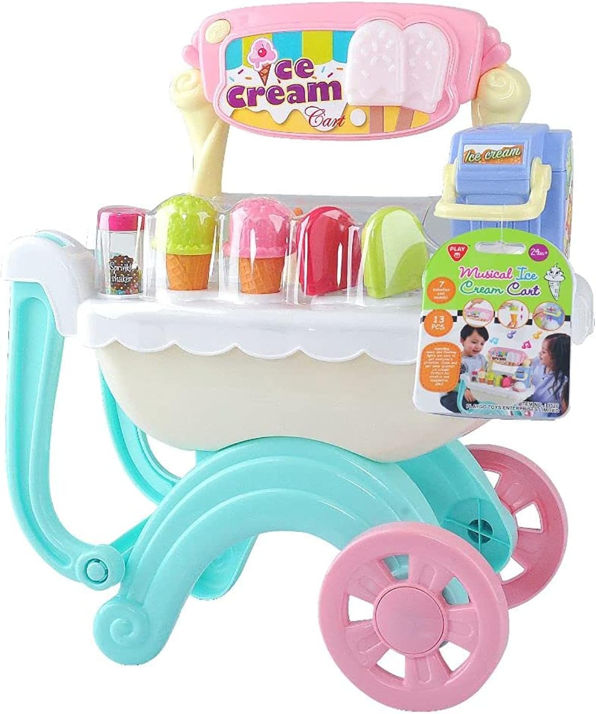TALKING SCOOPER ICE-CREAM CART B/O - 13 PCS [US IC/SOUND & VOICE]
