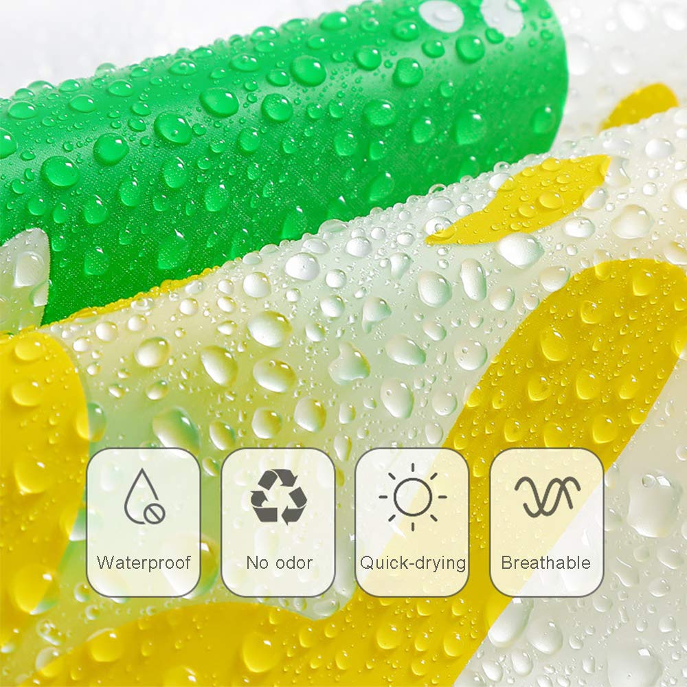 JHION Kids Rain Wear Portable EVA Raincoats Reusable Rain Poncho with Hood and Elastic Cuff Sleeves Dinosaur 4X-Large