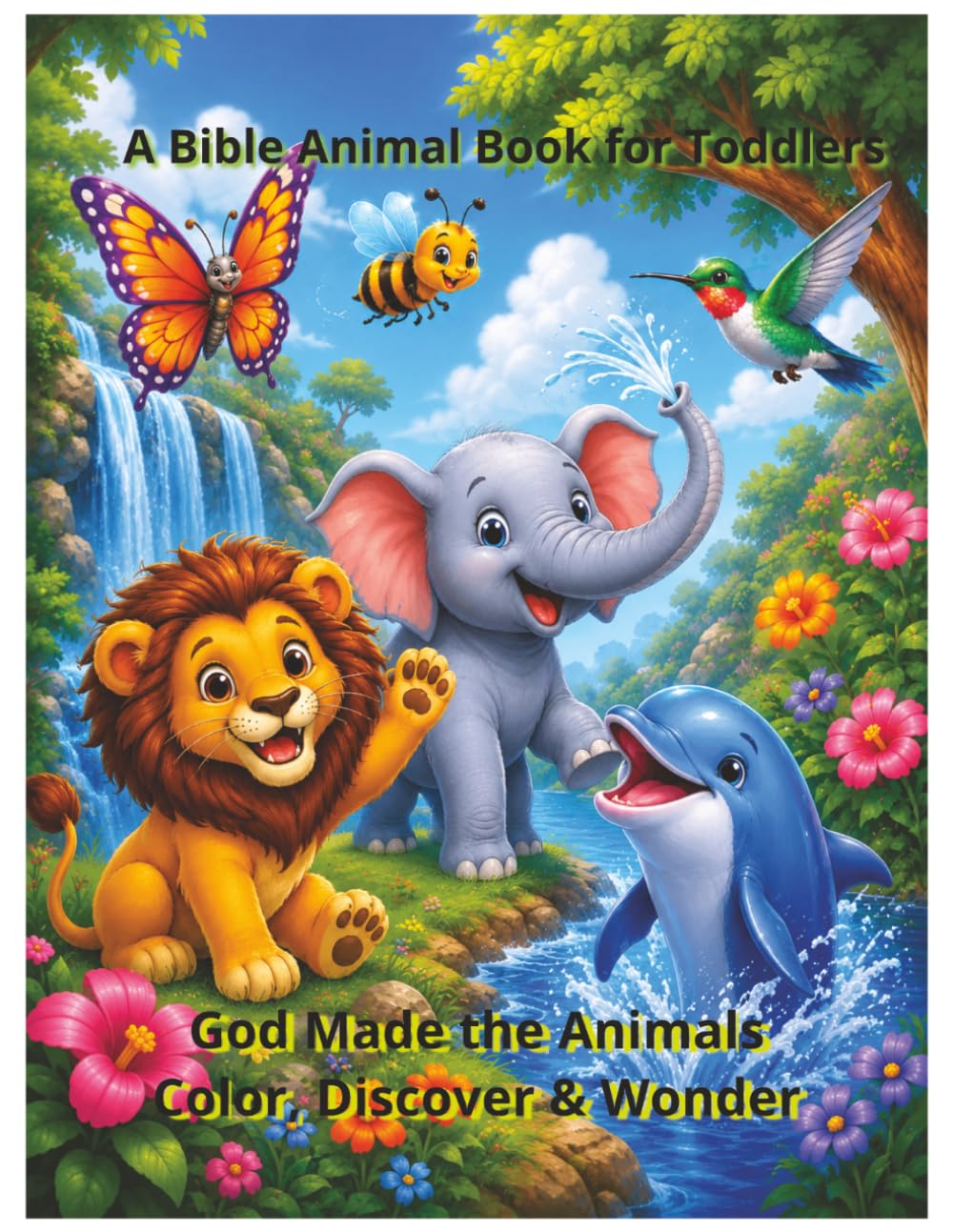 God Made the Animals: Color, Discover & Wonder: A Bible Coloring Book for Toddlers (Blessed Pages Animal Series)
