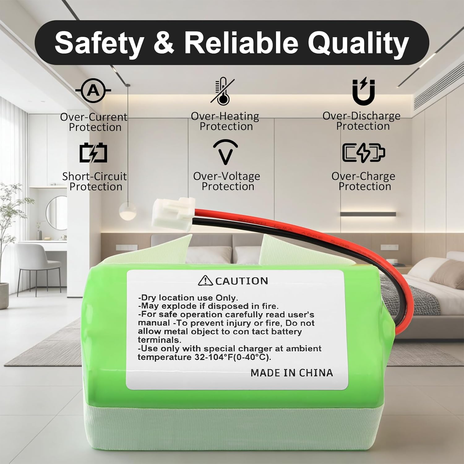 14.4V RVBAT850 Vacuum Battery for Shark Ion R1000C, RV1100S1US, RV850 AV1010AE, AV2501AE, AV911, AV970, RV763, RV764, RV765, RV771, RV2320S, RV2310AE, AV2310AE, RV2300 Robot Vacuum Cleaners 2800mAh