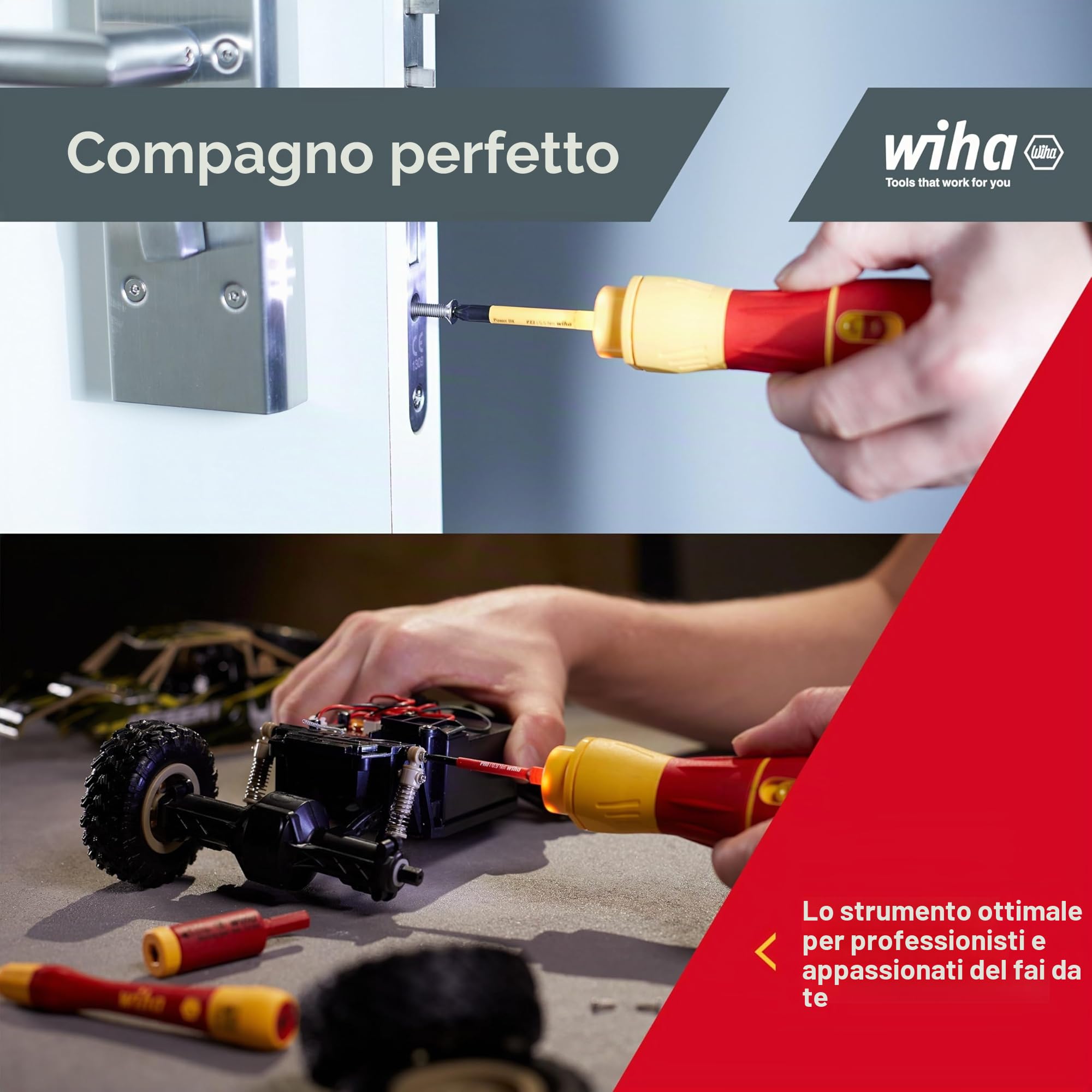 Wiha Destornillador eléctrico speedE® II electric surtido de 7 uds., con slimBits, baterías y cargador USB en L-Boxx Mini (44318) | (44318) Coppia 0,4Nm + 1Nm I L-Boxx Mini I batterie, cavo USB I luce LED I avvitatore a batteria I cacciavite elettrico