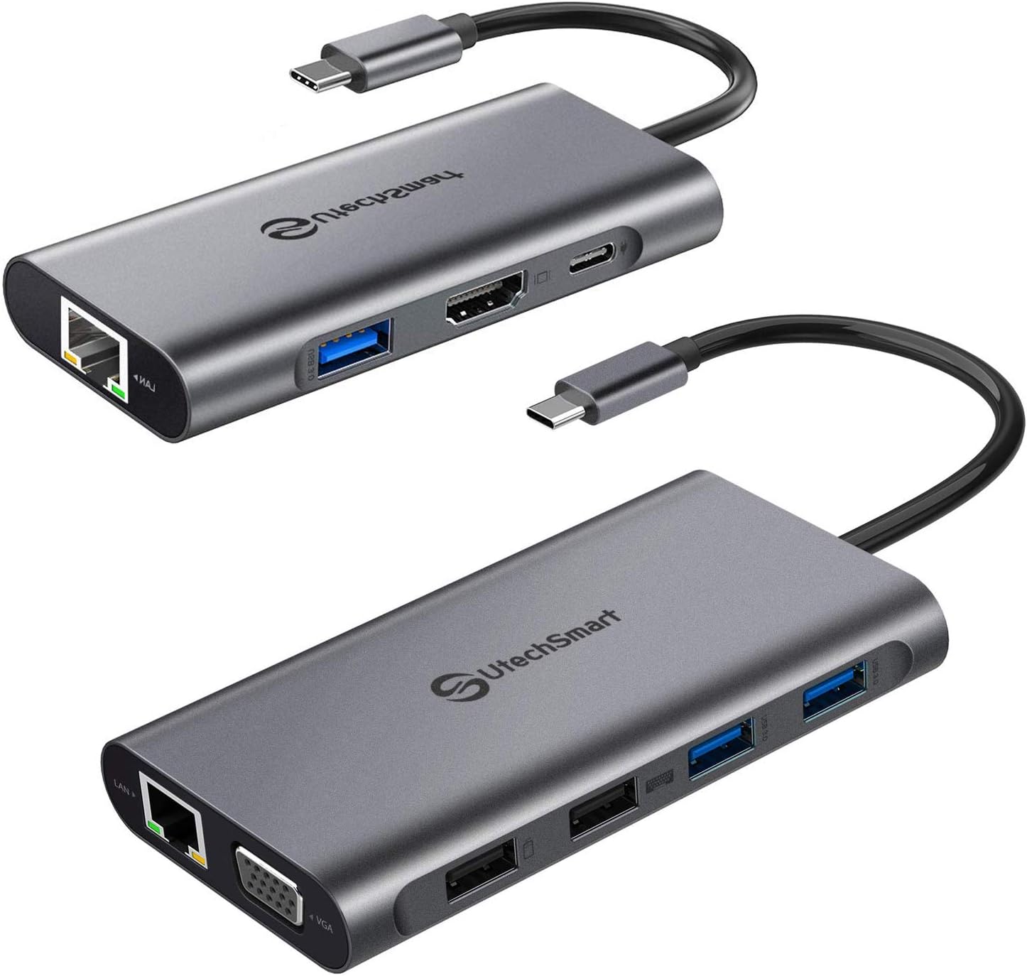 USB C Hub, UtechSmart 11 in 1 Triple Display USB Type C