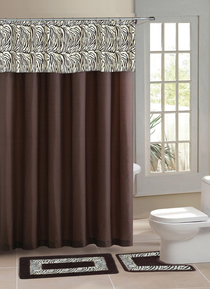 Home Dynamix Designer Bath Polyester 15-Piece Bathroom Set, Brown