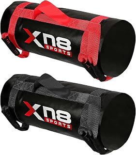 Xn8 Sandbags Weighted Power Bag, Filled Sandbag with Multi-Grip handles and Zipper, Best Gym Equipment for Strength Training Powerlifting Home Gym Running Multi Gym, 10-20 Kg Sandbag Weights