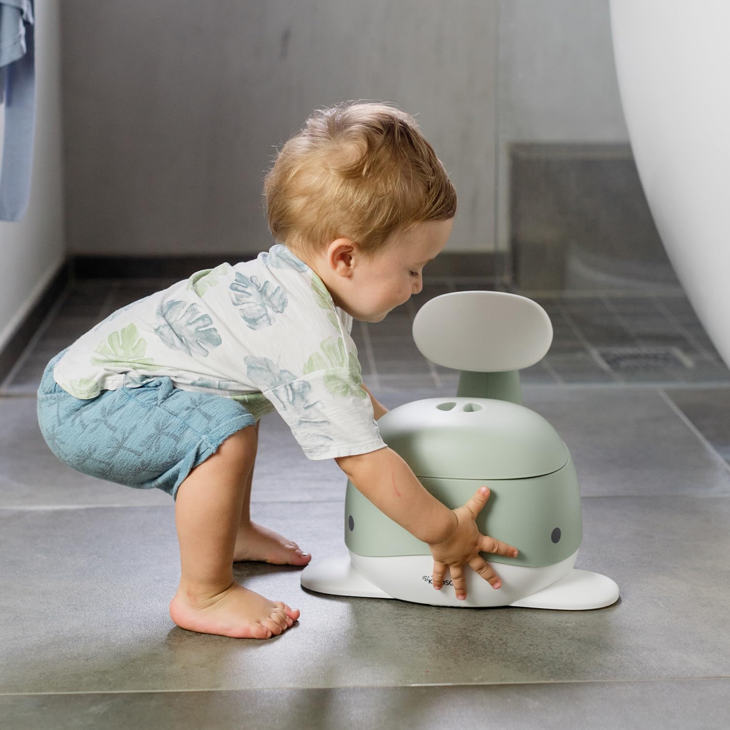 Kindsgut vasino, wc per bambini, design a forma di balena e colori tenui, per l'addestramento al bagno, pistacchio