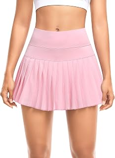 Womens Tennis Skirt with Shorts Pleated Mini Skirts High Waisted Golf Skorts Athletic Skirts with Pockets