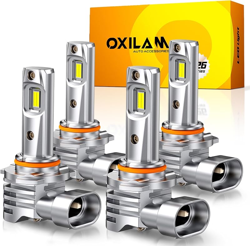 Lâmpadas LED automotivas OXILAM 9005 9006 6500K HB3 HB4 para farol – Kit com 4 unidades