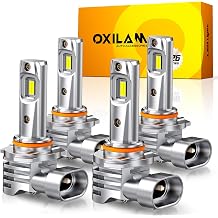 OXILAM 9005 9006 LED Light Bulbs, 1200% Brighter 6500K Cool White HB3 HB4 Bulb, Wireless, Anti-Flicker, IP68 Waterproof, 11 Mini Size, Compatible with Cars SUVs Trucks, Pack of 4