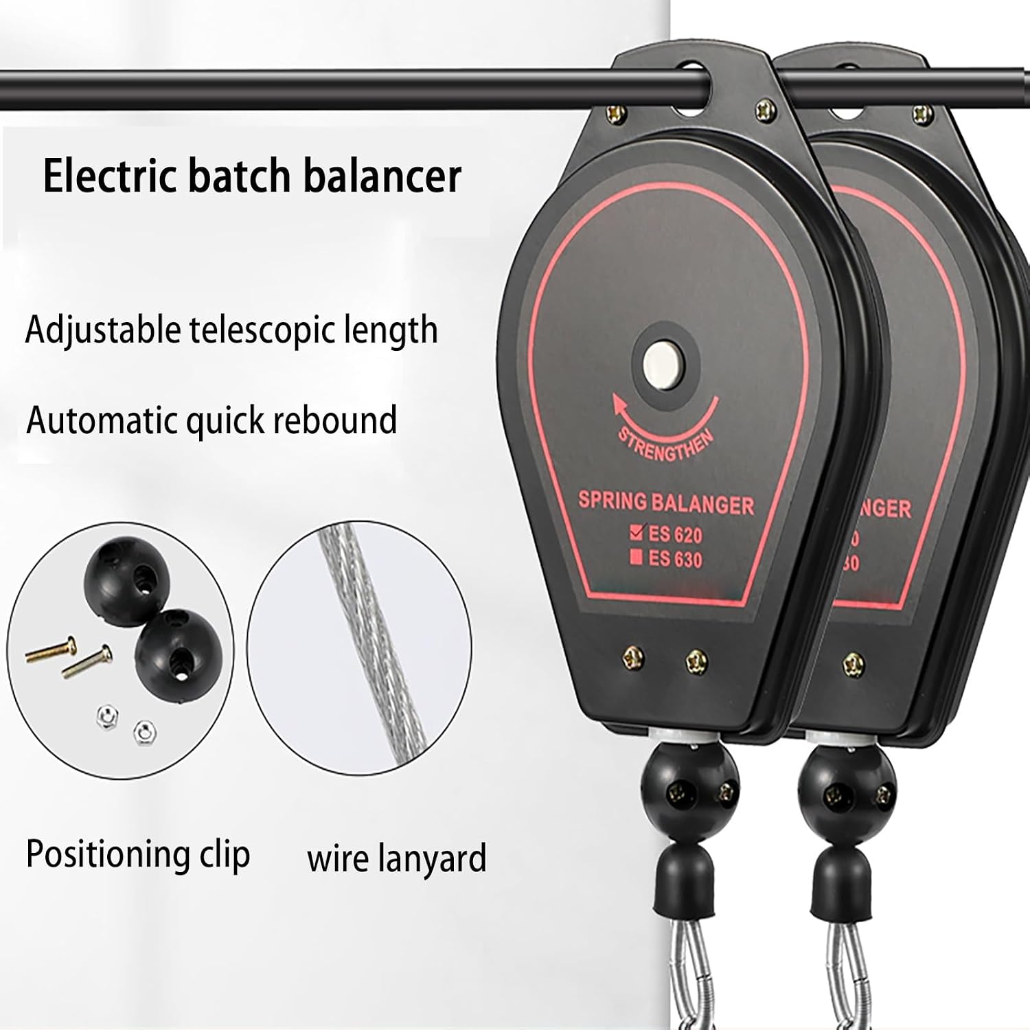 SPABOY Adjustable Spring Balancer, Strong Bearing Capacity Retractable Tool Security Retractable Spring Balancer for Assembly-line with Fitting Accessory. (Size : 0.6kg-2.0kg)