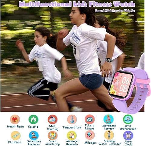 Miniatura 2 de Reloj inteligente para niños y niñas, IP68 impermeable, reloj rastreador de actividad física, monitor de sueño de frecuencia cardíaca, 8 modos
