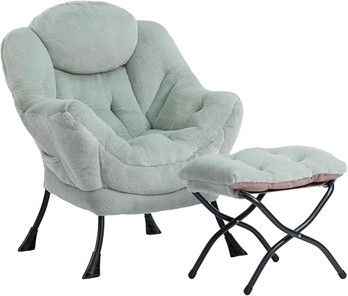 Miniatura 23 de HollyHOME - Silla perezosa con reposabrazos y bolsillo lateral, cómoda silla de sala de acento, sillón de sofá de ocio para sala de estar, recámara,