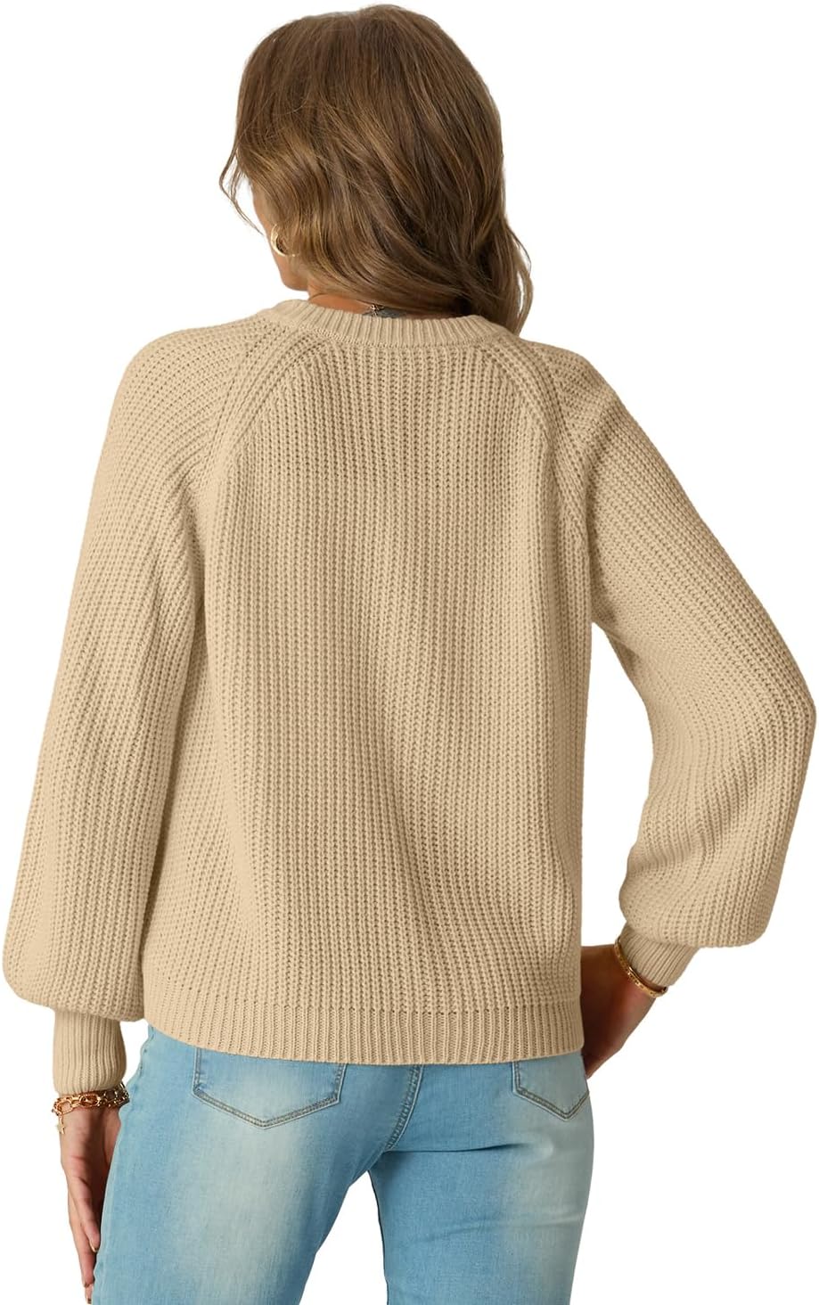 GRECERELLE Women's Chunky Open Front Sweater Long Sleeve Button Knit Short Loose Cardigan Outerwear, S-2XL - Image 4