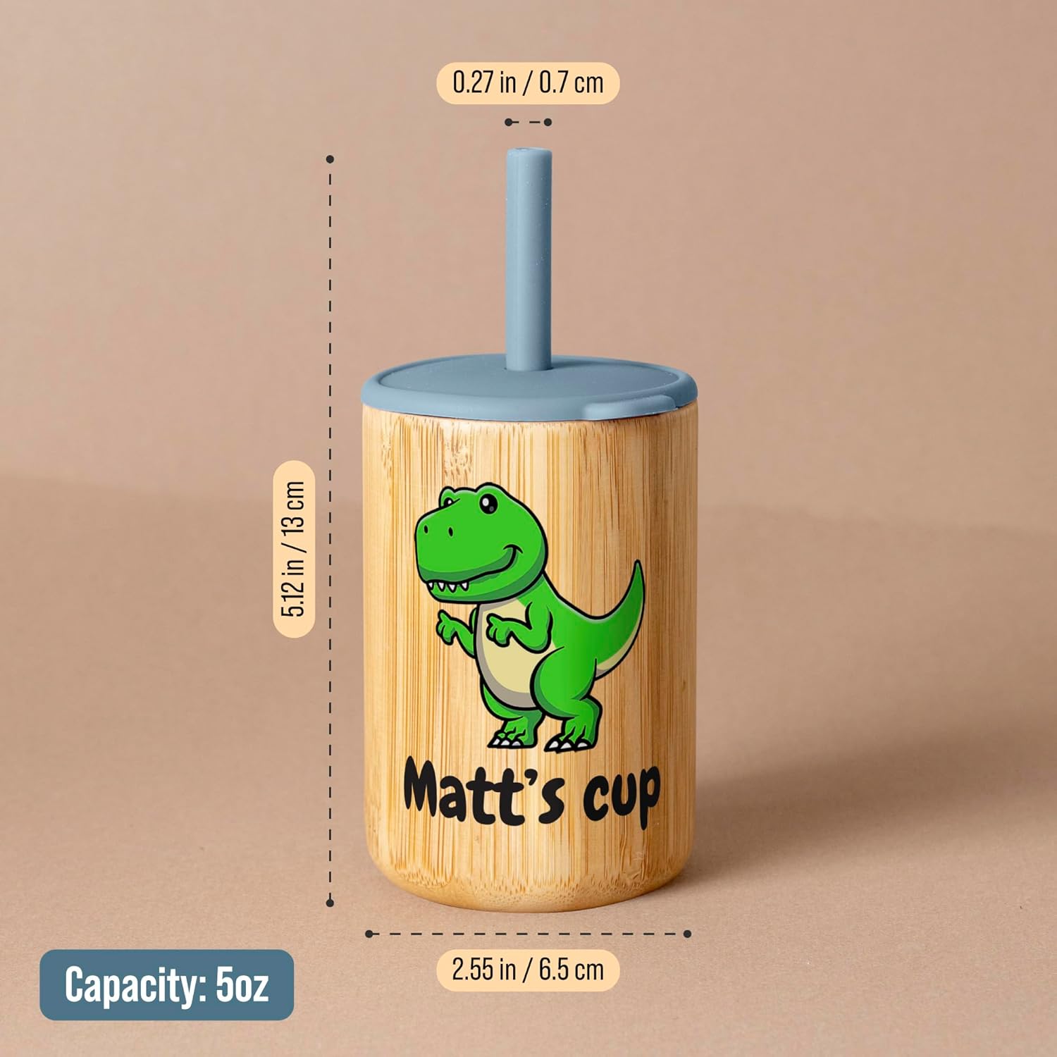 Custom sippy cup with straw for toddlers, personalized name printed eco friendly bamboo & silicone non-spill cup reusable cup for babies - Image 6