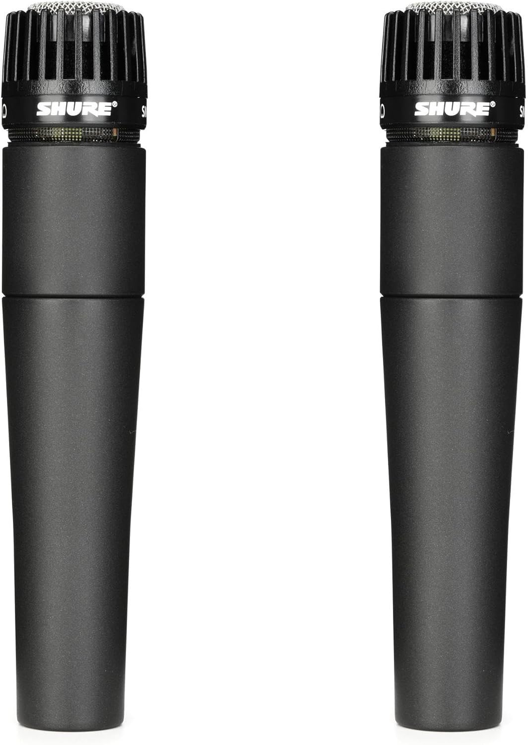 Shure SM57 Pro XLR Dynamic Microphone - Professional Studio & Live Performance Cardioid Mic for Instruments, Recording for Drums, Percussion, & Instrument Amplifier Miking (2 Pack)
