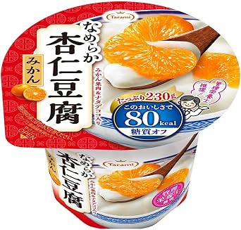Smooth Almond Tofu Tangerine, 80 kcal, 8.1 oz 230 g, Jelly, Almond Tofu, Mandarin Orange, Treats, 12 Pieces Trademark Registration Number 6585805
